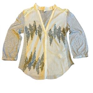 TINY Anthropologie Silk Blend Embroidered Blouse – Size Small‎